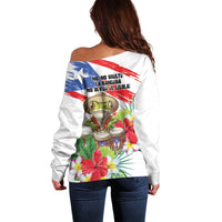 Coqui Frog Puerto Rico Off Shoulder Sweater No No Suelte La Bandera