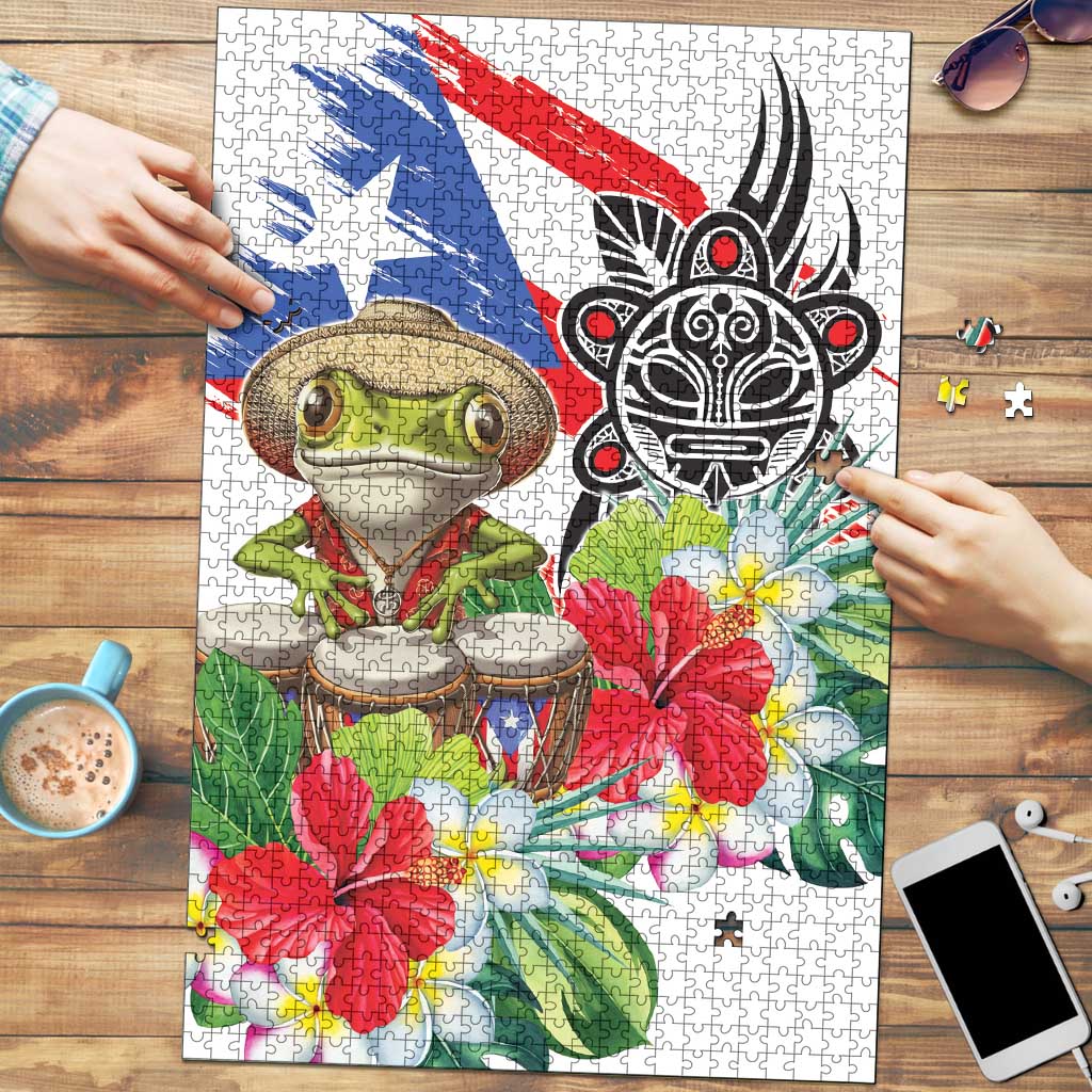 Coqui Frog Puerto Rico Puzzle No No Suelte La Bandera