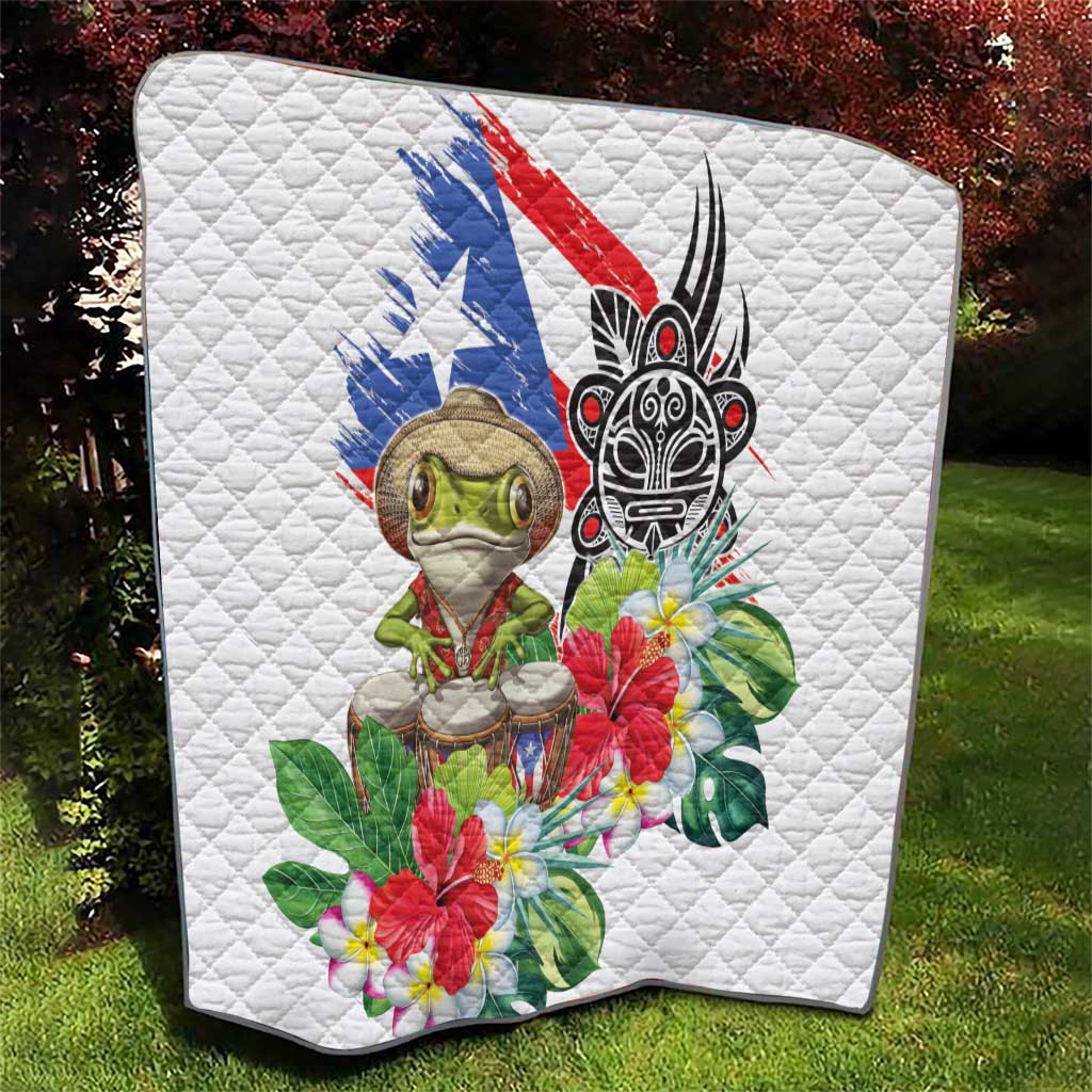 Coqui Frog Puerto Rico Quilt No No Suelte La Bandera