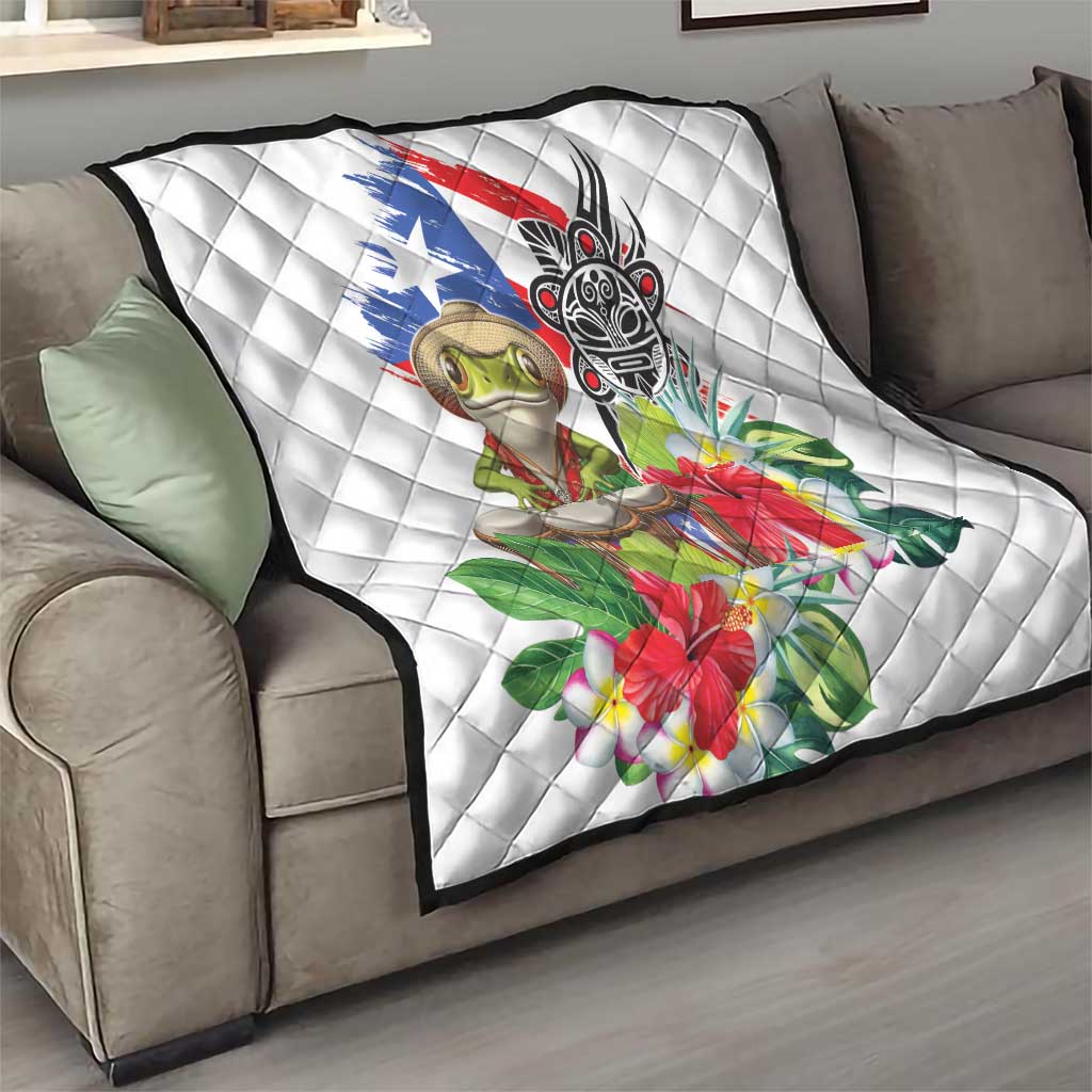 Coqui Frog Puerto Rico Quilt No No Suelte La Bandera