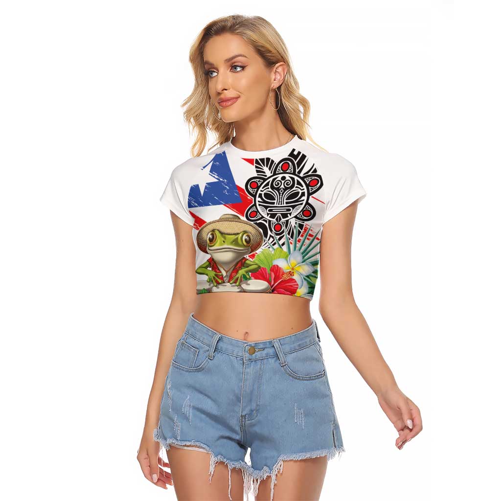 Coqui Frog Puerto Rico Raglan Cropped T Shirt No No Suelte La Bandera