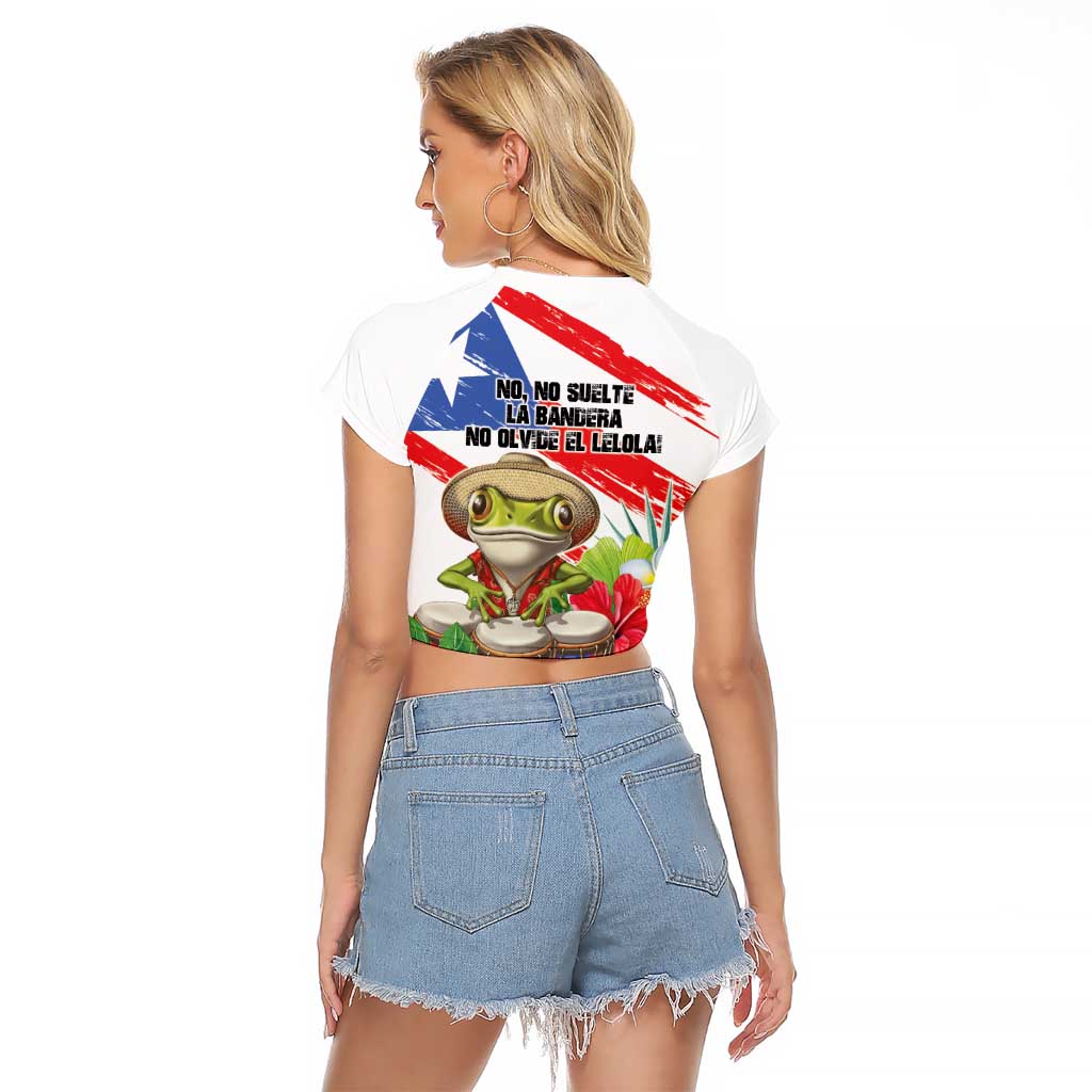 Coqui Frog Puerto Rico Raglan Cropped T Shirt No No Suelte La Bandera