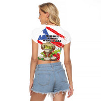 Coqui Frog Puerto Rico Raglan Cropped T Shirt No No Suelte La Bandera
