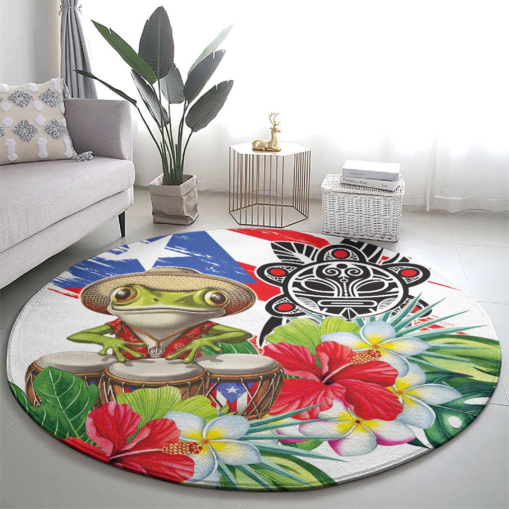Coqui Frog Puerto Rico Round Carpet No No Suelte La Bandera