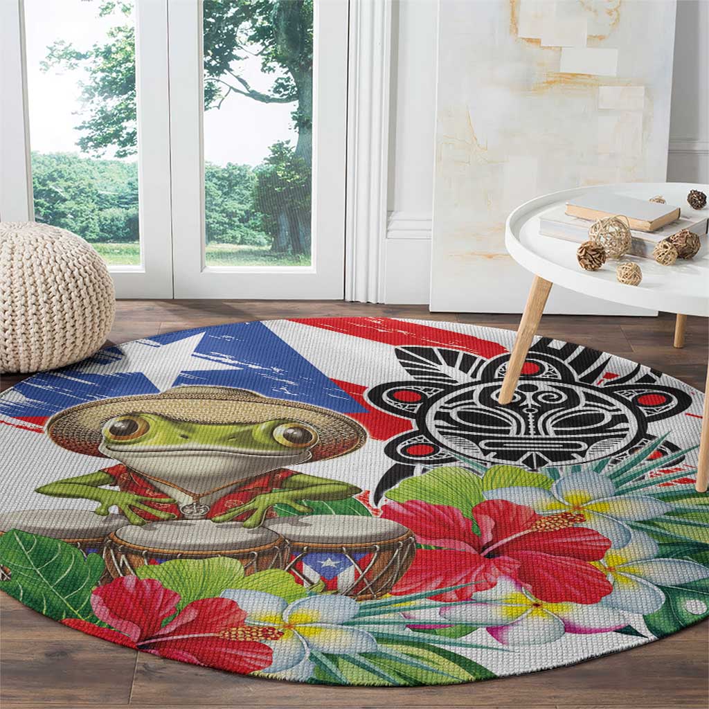 Coqui Frog Puerto Rico Round Carpet No No Suelte La Bandera