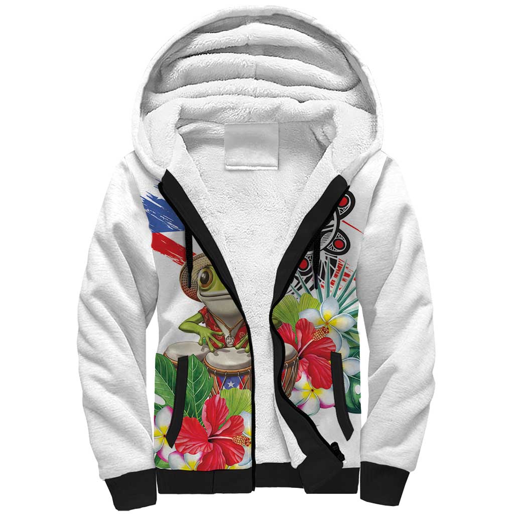 Coqui Frog Puerto Rico Sherpa Hoodie No No Suelte La Bandera