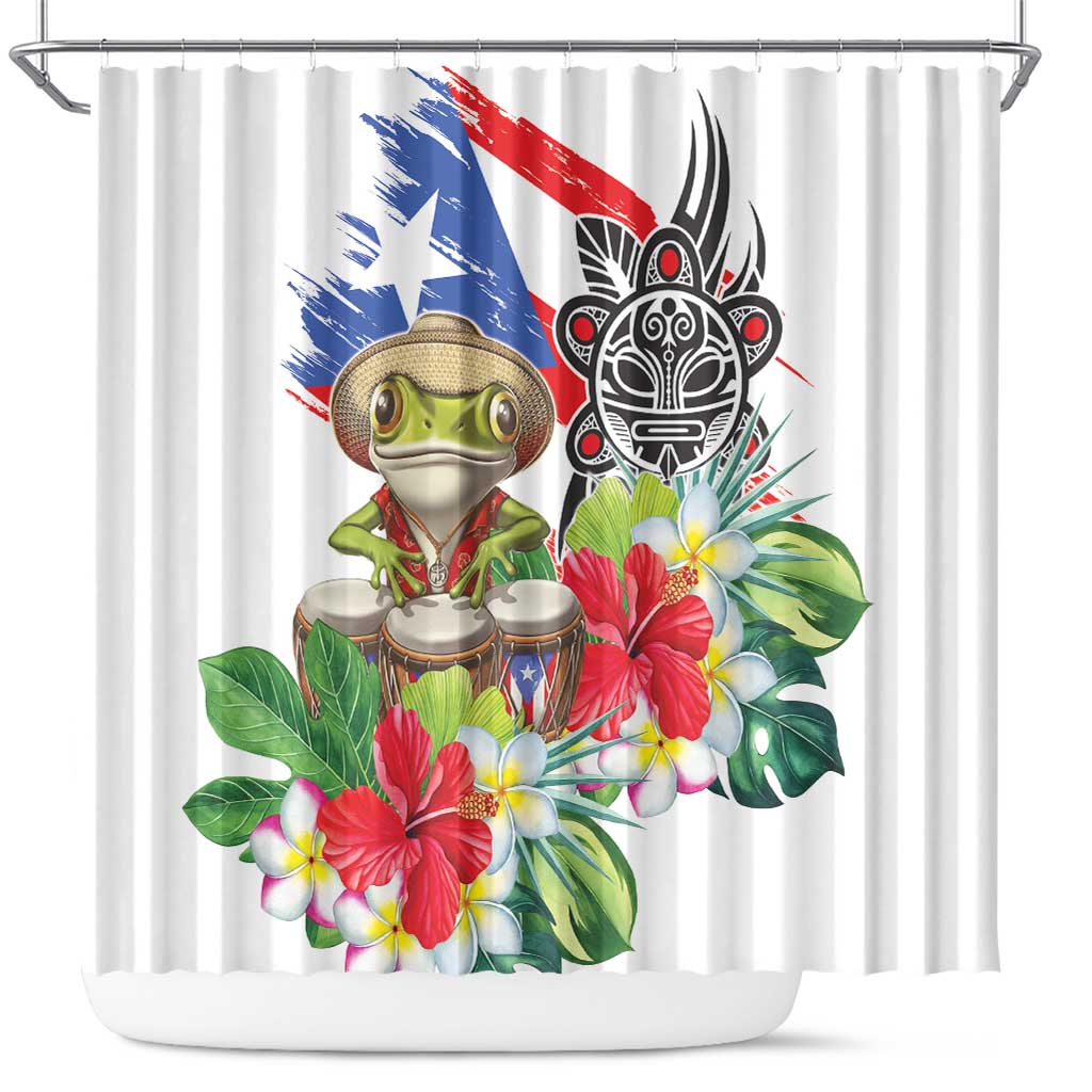 Coqui Frog Puerto Rico Shower Curtain No No Suelte La Bandera