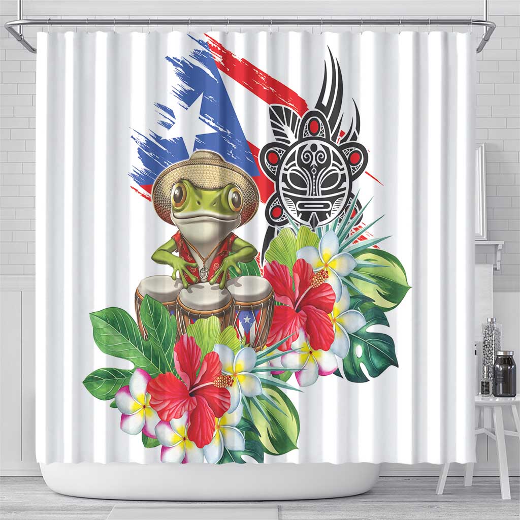 Coqui Frog Puerto Rico Shower Curtain No No Suelte La Bandera