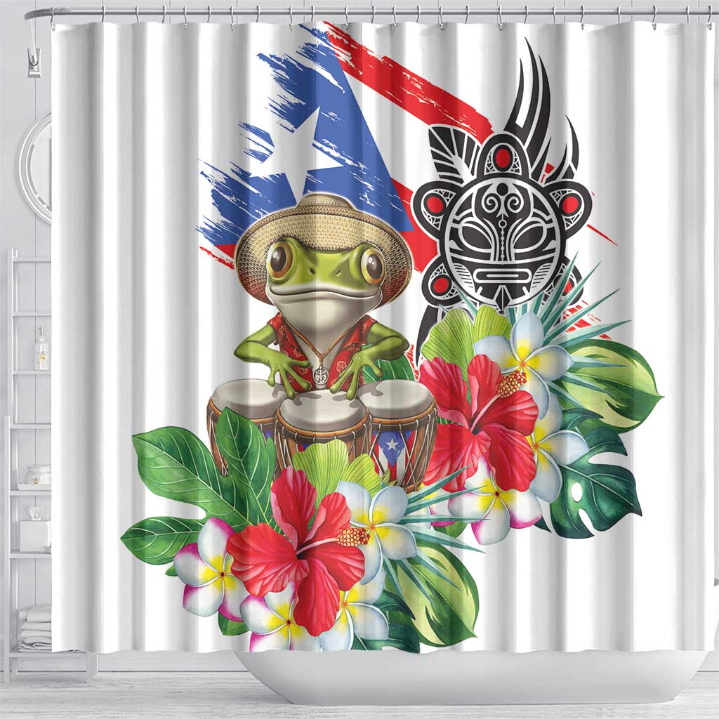 Coqui Frog Puerto Rico Shower Curtain No No Suelte La Bandera