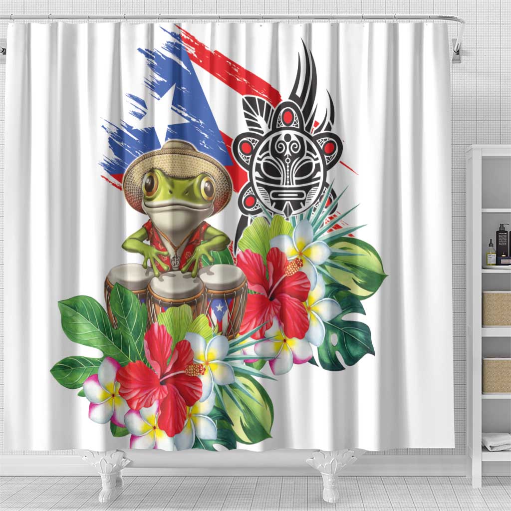 Coqui Frog Puerto Rico Shower Curtain No No Suelte La Bandera