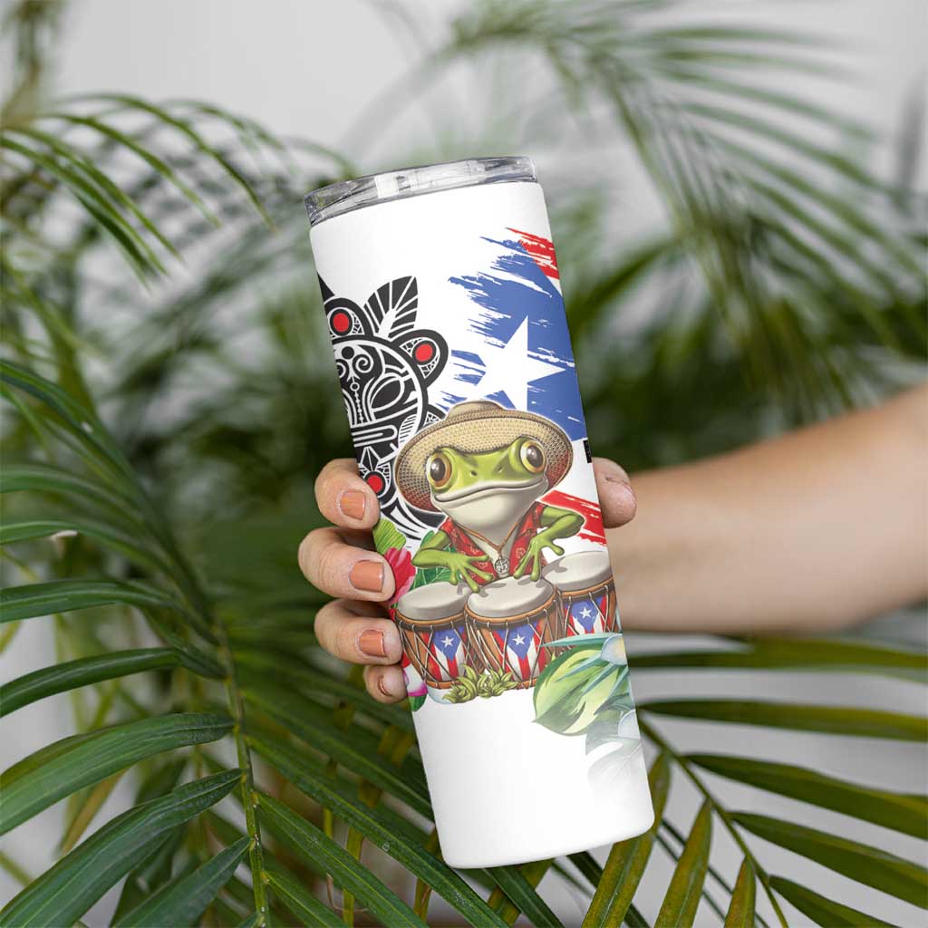 Coqui Frog Puerto Rico Skinny Tumbler No No Suelte La Bandera