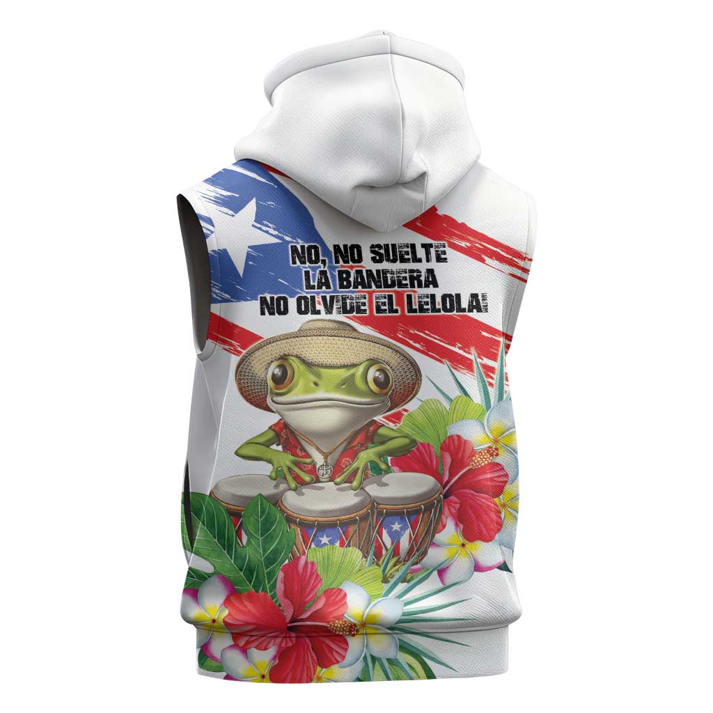 Coqui Frog Puerto Rico Sleeveless Hoodie No No Suelte La Bandera