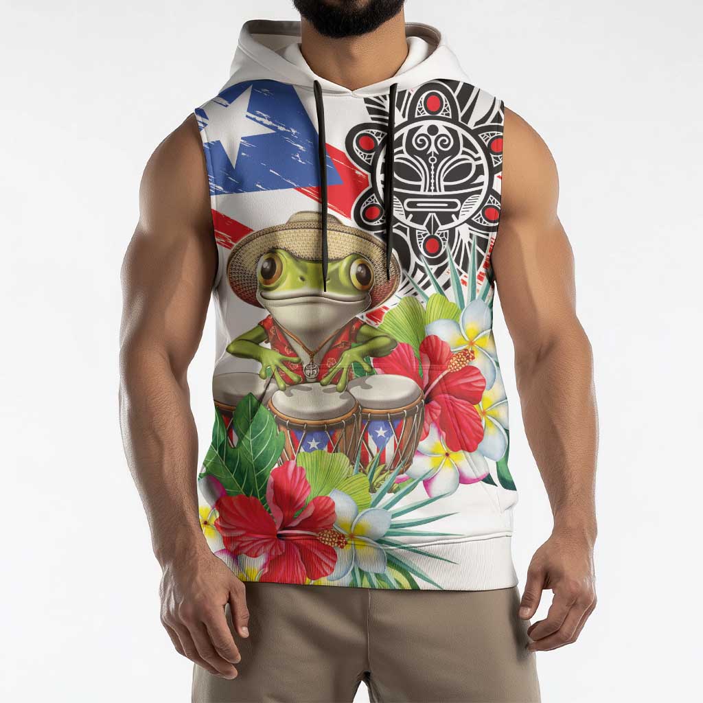 Coqui Frog Puerto Rico Sleeveless Hoodie No No Suelte La Bandera