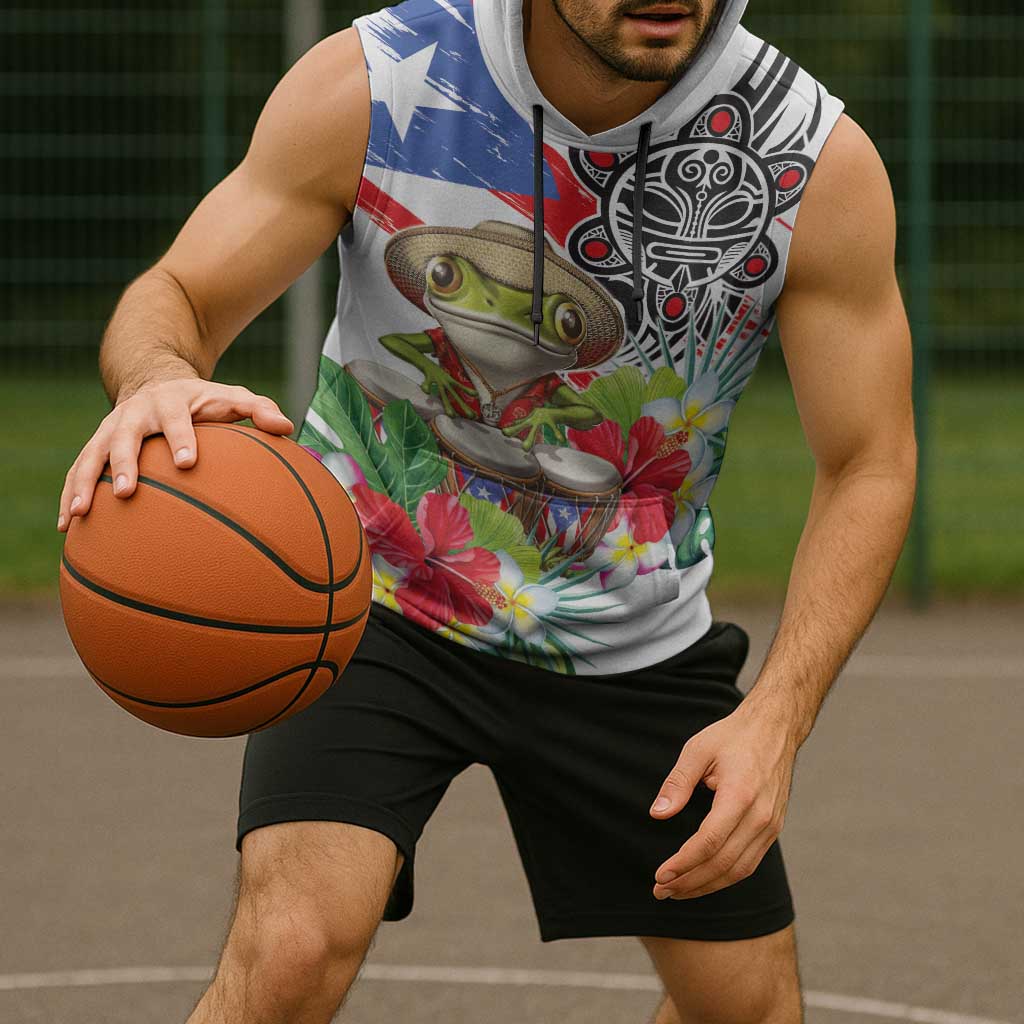 Coqui Frog Puerto Rico Sleeveless Hoodie No No Suelte La Bandera