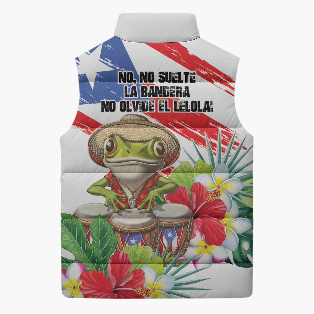 Coqui Frog Puerto Rico Sleeveless Puffer Jacket No No Suelte La Bandera