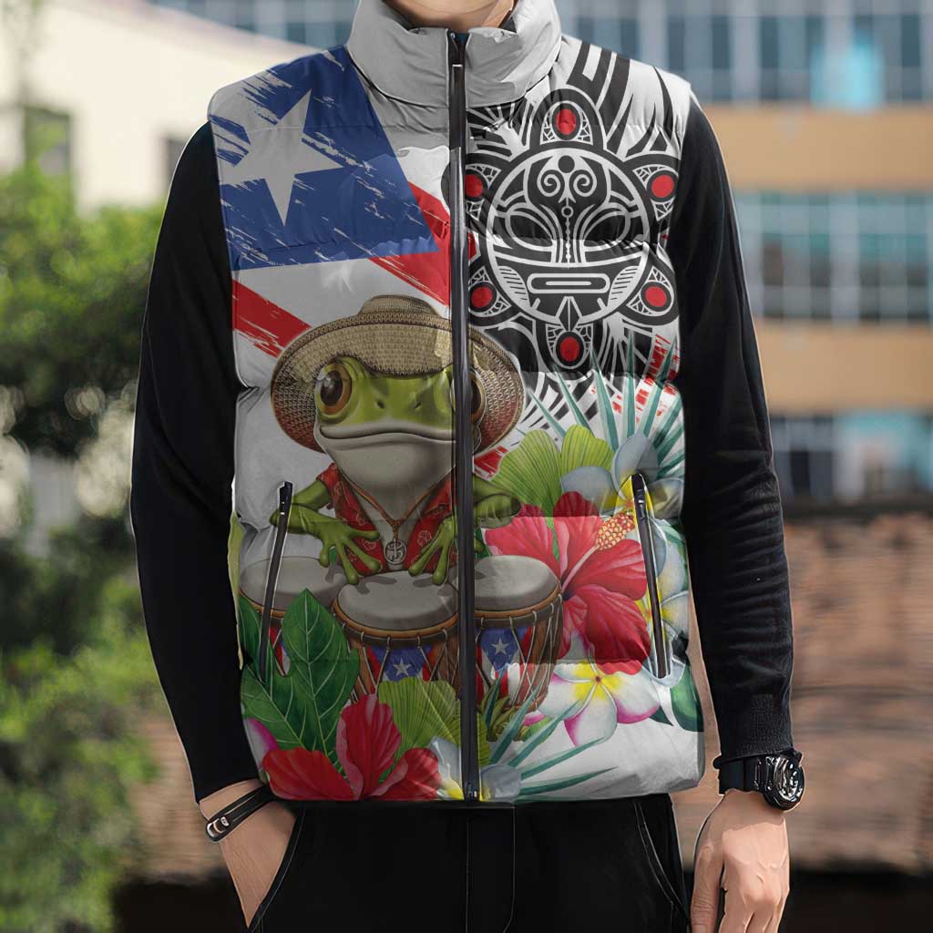 Coqui Frog Puerto Rico Sleeveless Puffer Jacket No No Suelte La Bandera