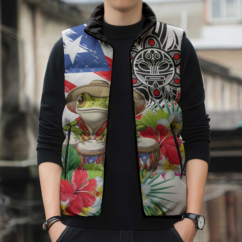 Coqui Frog Puerto Rico Sleeveless Puffer Jacket No No Suelte La Bandera