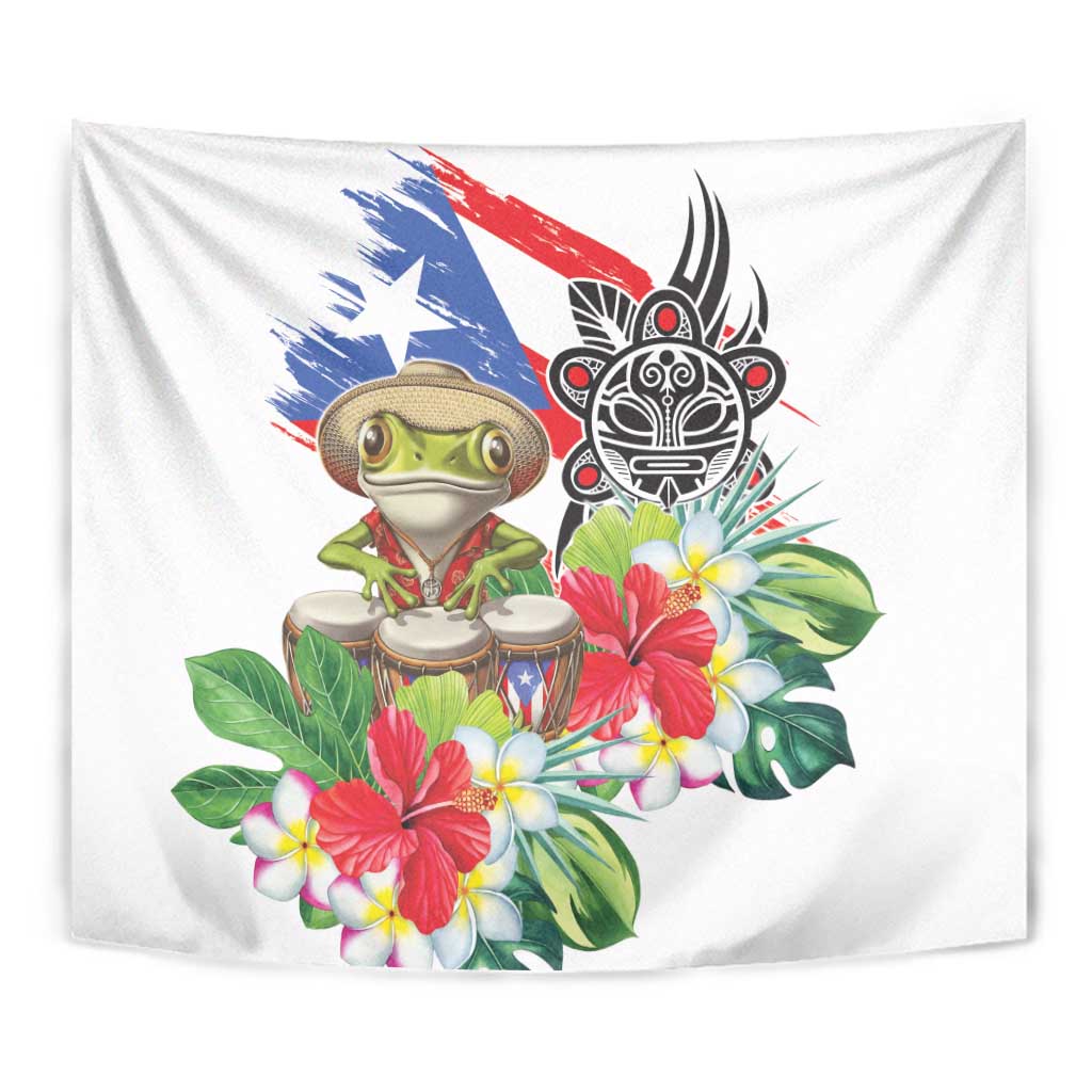 Coqui Frog Puerto Rico Tapestry No No Suelte La Bandera