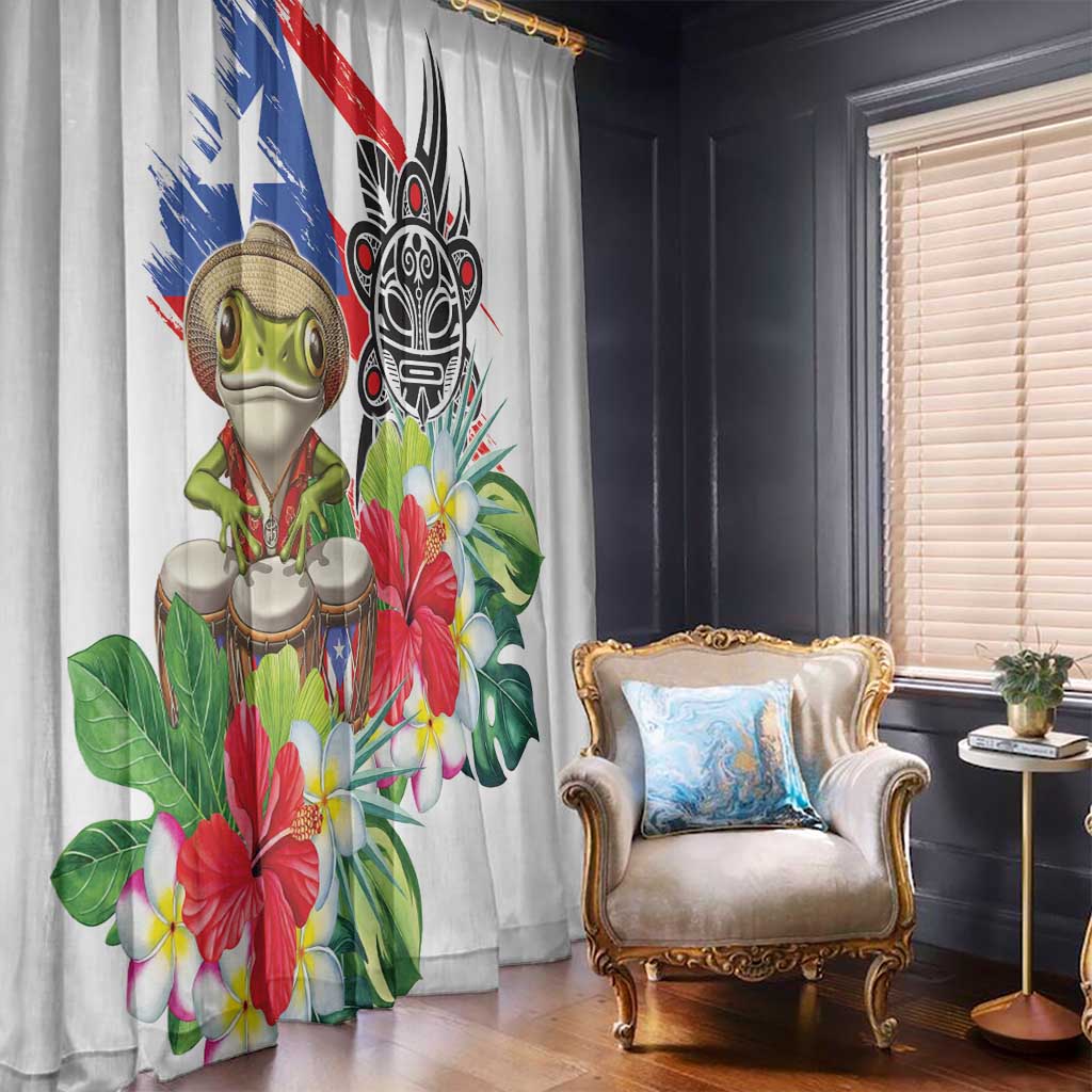 Coqui Frog Puerto Rico Window Curtain No No Suelte La Bandera