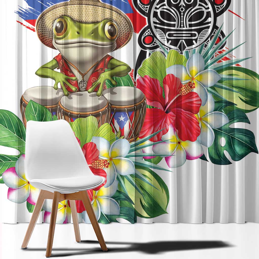 Coqui Frog Puerto Rico Window Curtain No No Suelte La Bandera