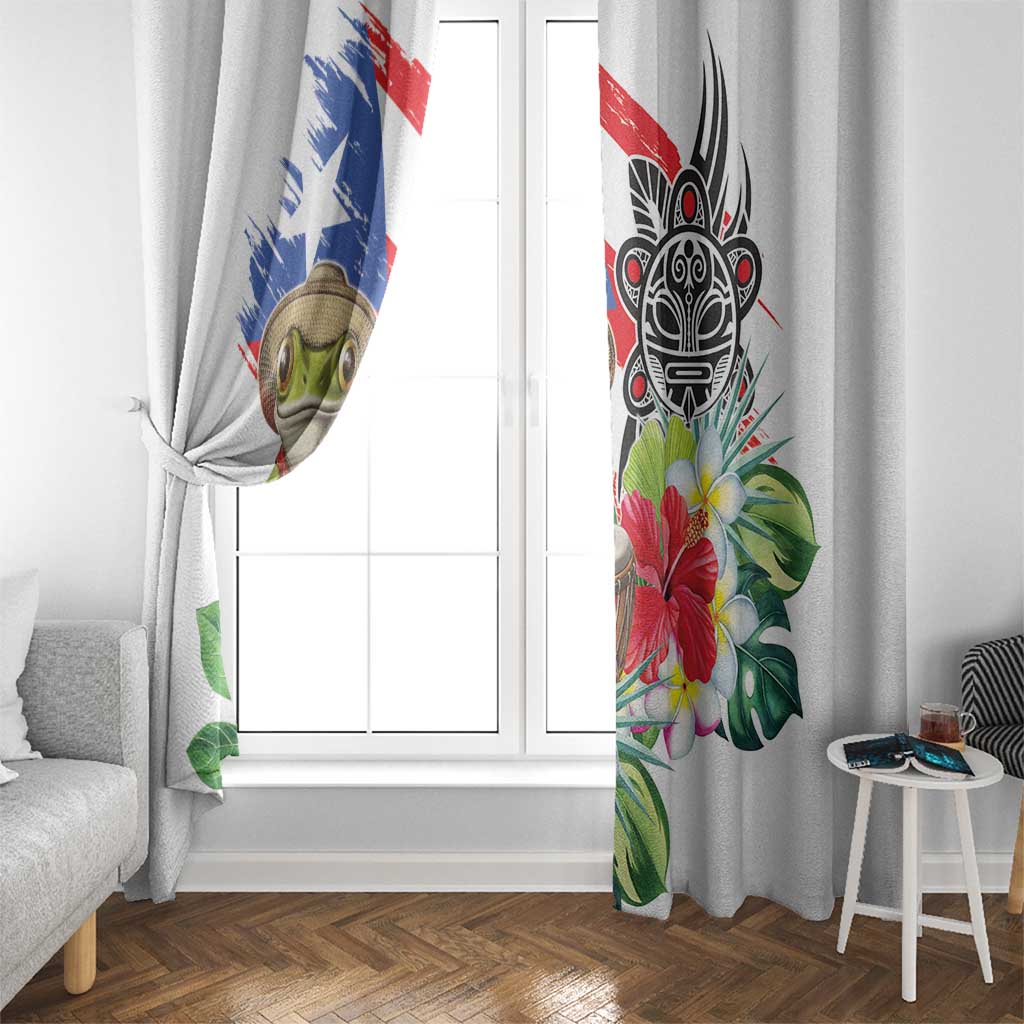 Coqui Frog Puerto Rico Window Curtain No No Suelte La Bandera