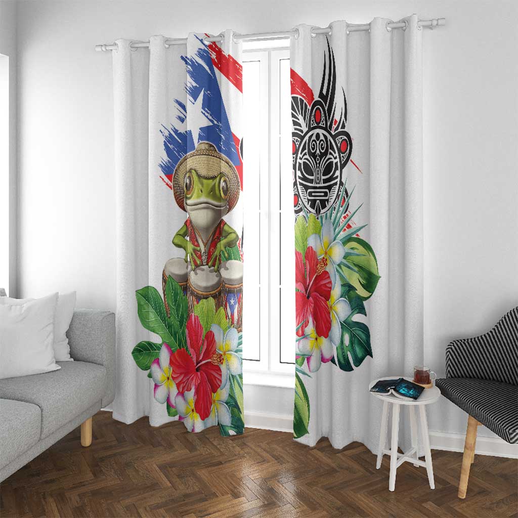 Coqui Frog Puerto Rico Window Curtain No No Suelte La Bandera