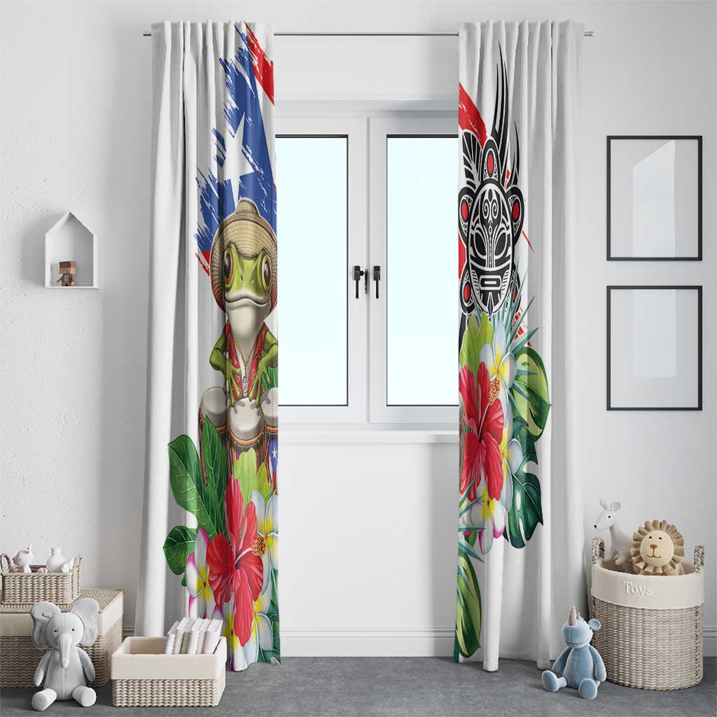 Coqui Frog Puerto Rico Window Curtain No No Suelte La Bandera