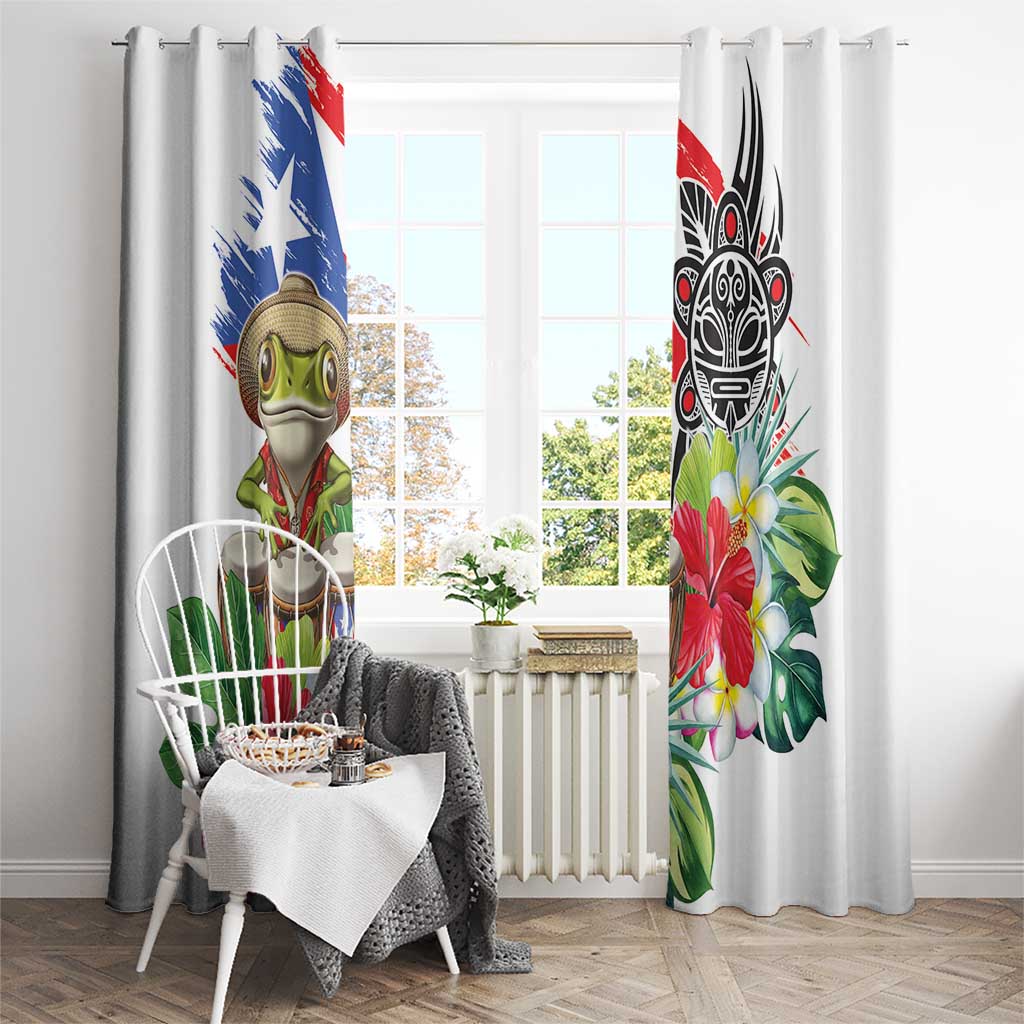 Coqui Frog Puerto Rico Window Curtain No No Suelte La Bandera