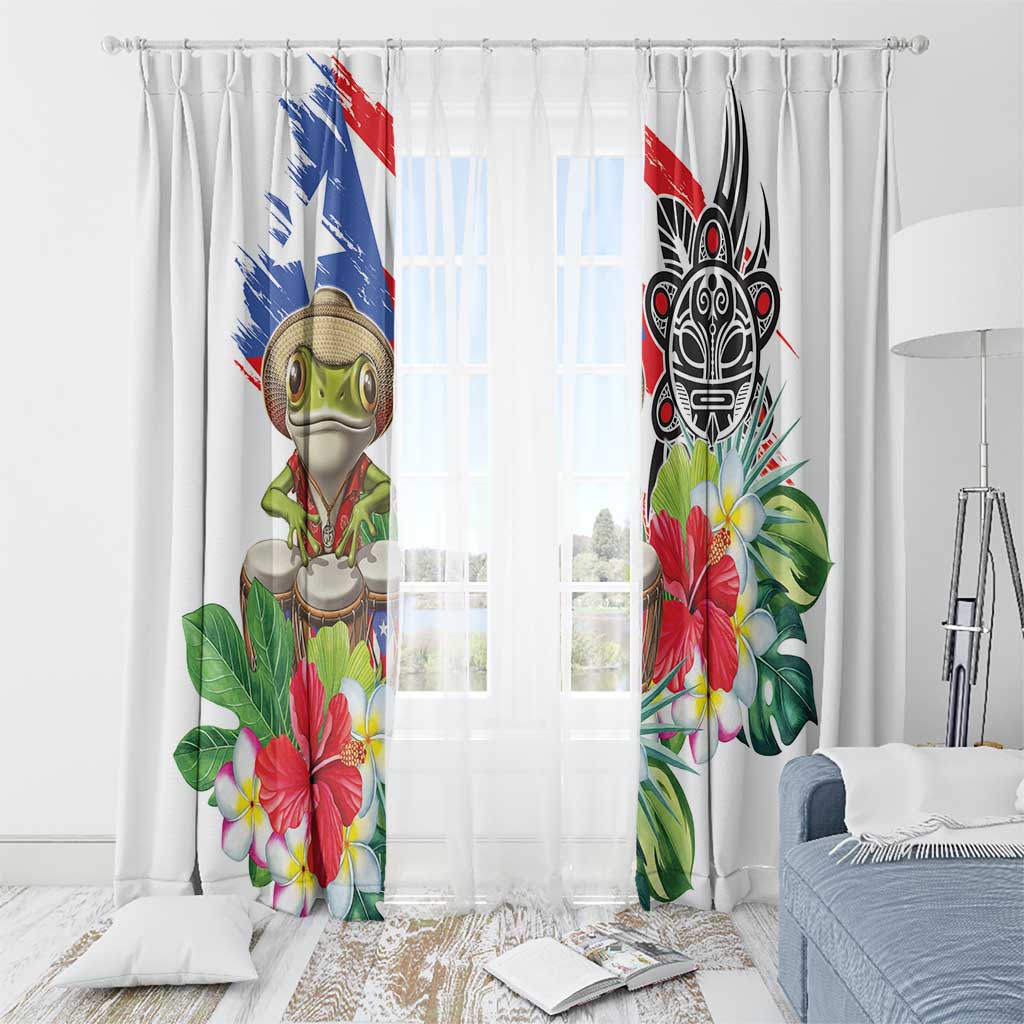 Coqui Frog Puerto Rico Window Curtain No No Suelte La Bandera