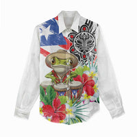 Coqui Frog Puerto Rico Women Casual Shirt No No Suelte La Bandera