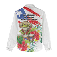Coqui Frog Puerto Rico Women Casual Shirt No No Suelte La Bandera