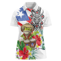 Coqui Frog Puerto Rico Women Polo Shirt No No Suelte La Bandera