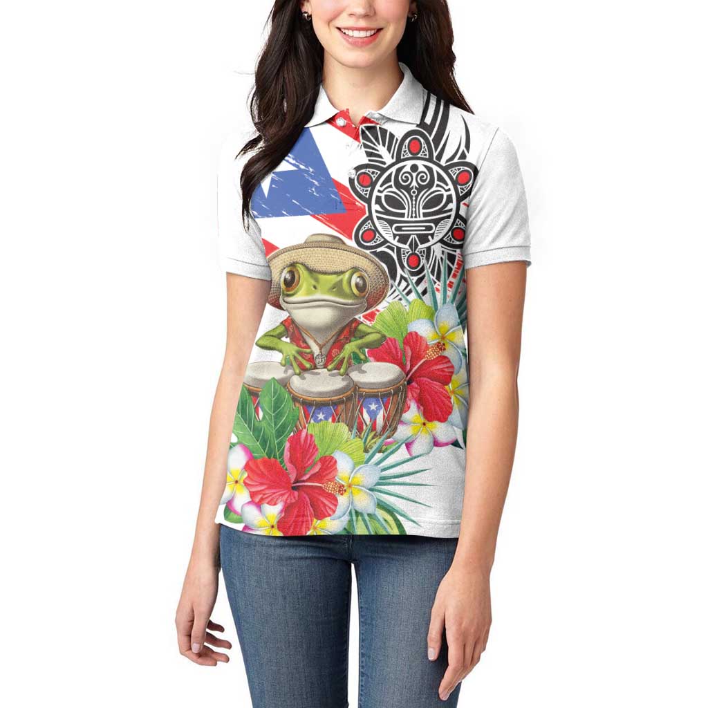 Coqui Frog Puerto Rico Women Polo Shirt No No Suelte La Bandera