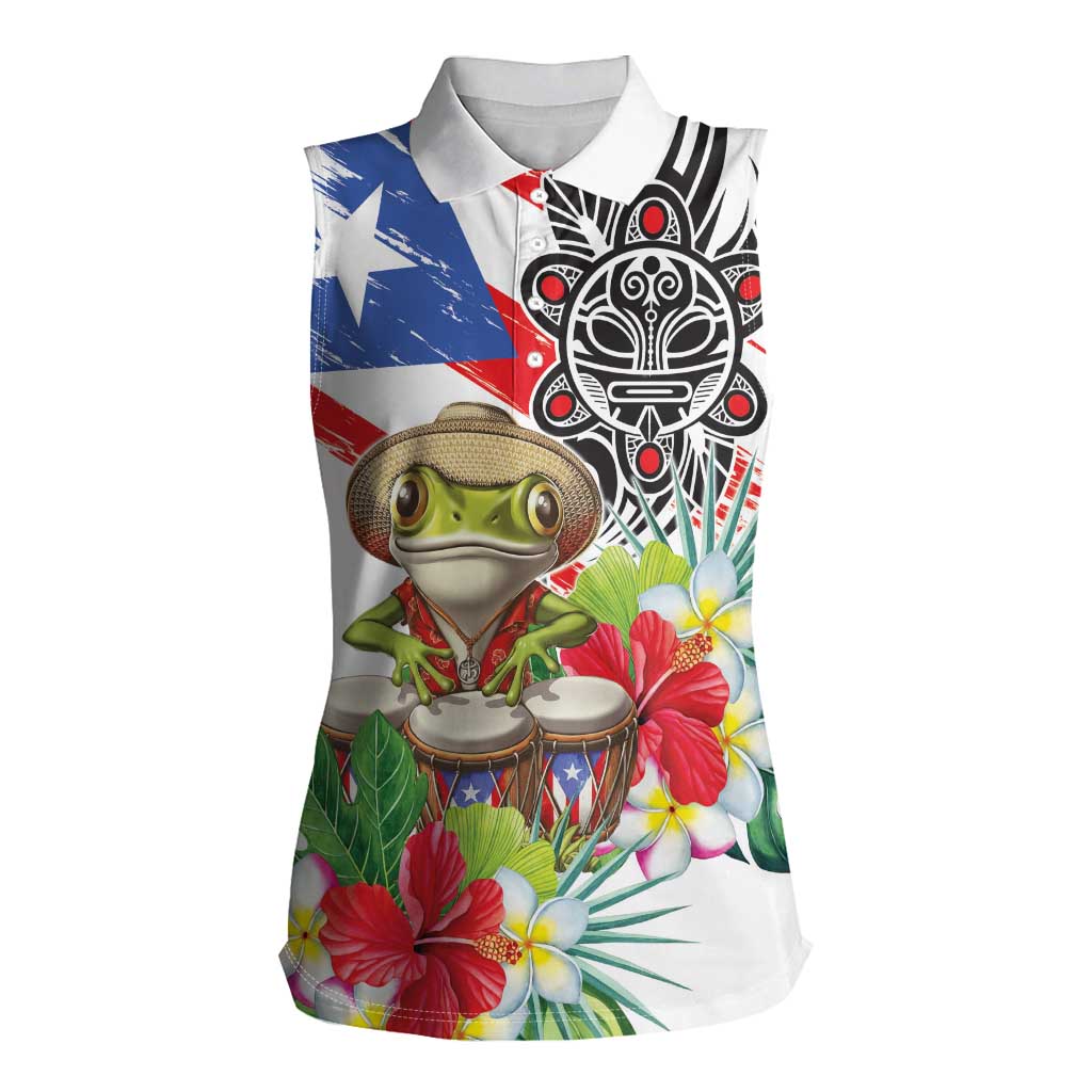 Coqui Frog Puerto Rico Women Sleeveless Polo Shirt No No Suelte La Bandera