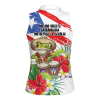 Coqui Frog Puerto Rico Women Sleeveless Polo Shirt No No Suelte La Bandera