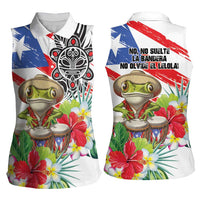 Coqui Frog Puerto Rico Women Sleeveless Polo Shirt No No Suelte La Bandera