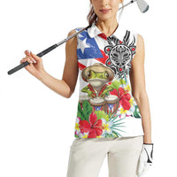 Coqui Frog Puerto Rico Women Sleeveless Polo Shirt No No Suelte La Bandera