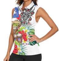 Coqui Frog Puerto Rico Women Sleeveless Polo Shirt No No Suelte La Bandera