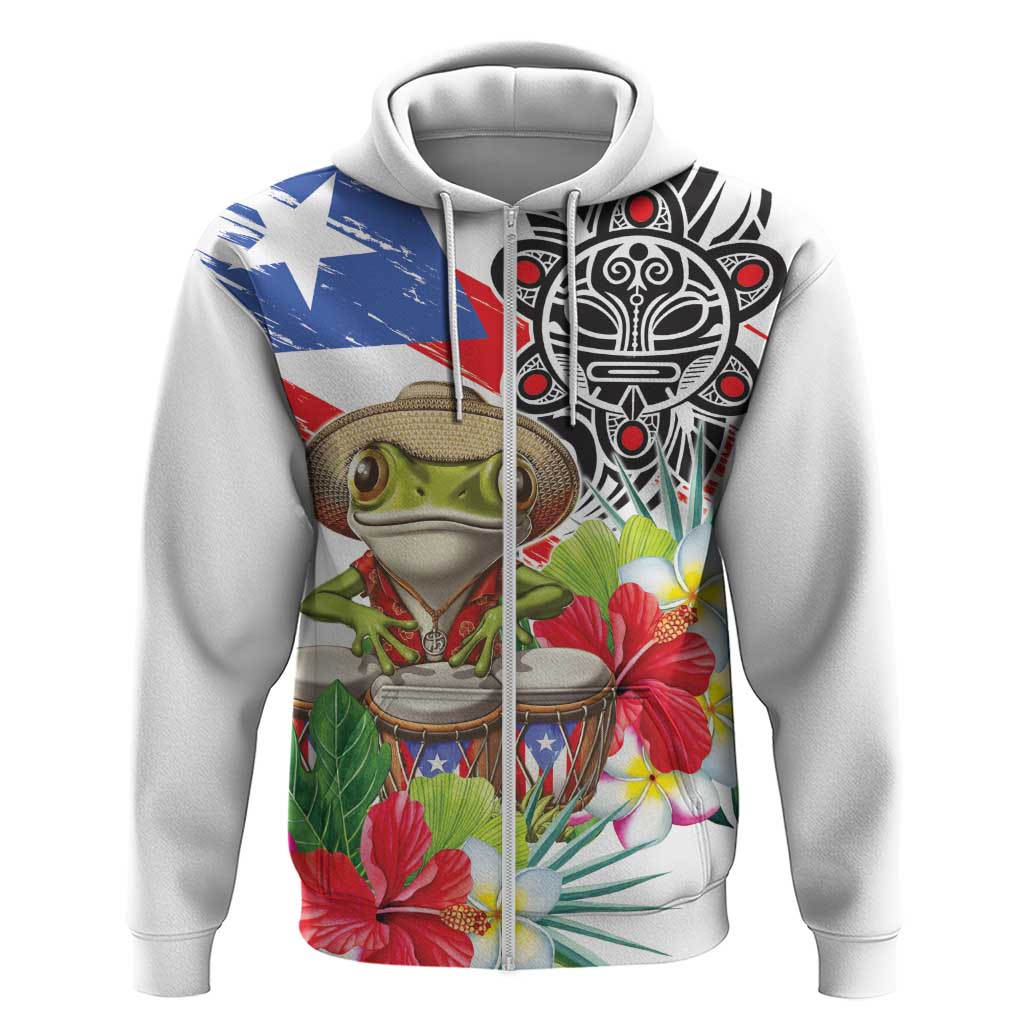 Coqui Frog Puerto Rico Zip Hoodie No No Suelte La Bandera
