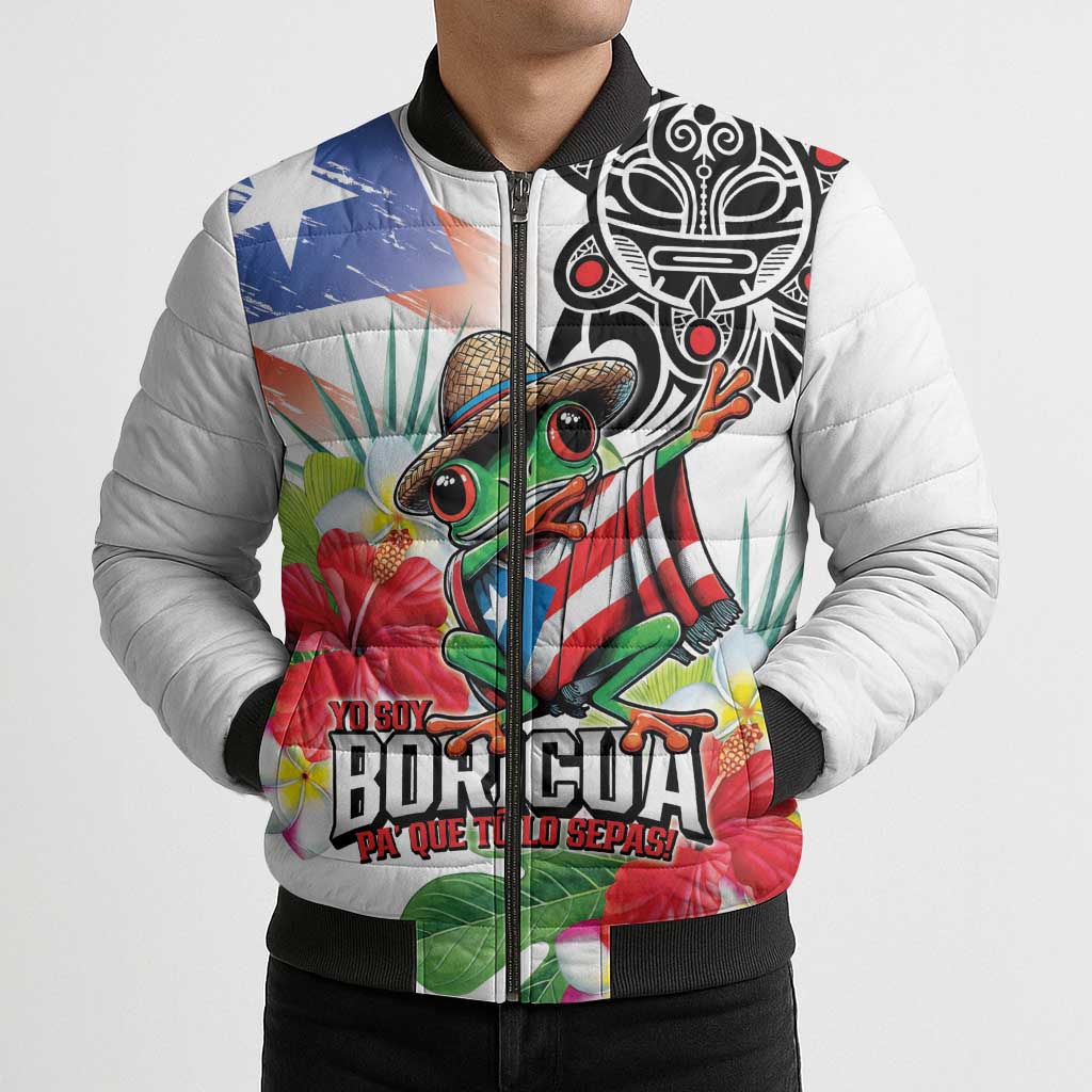 Puerto Rican Yo Soy Boricua Bomber Puffer Jacket
