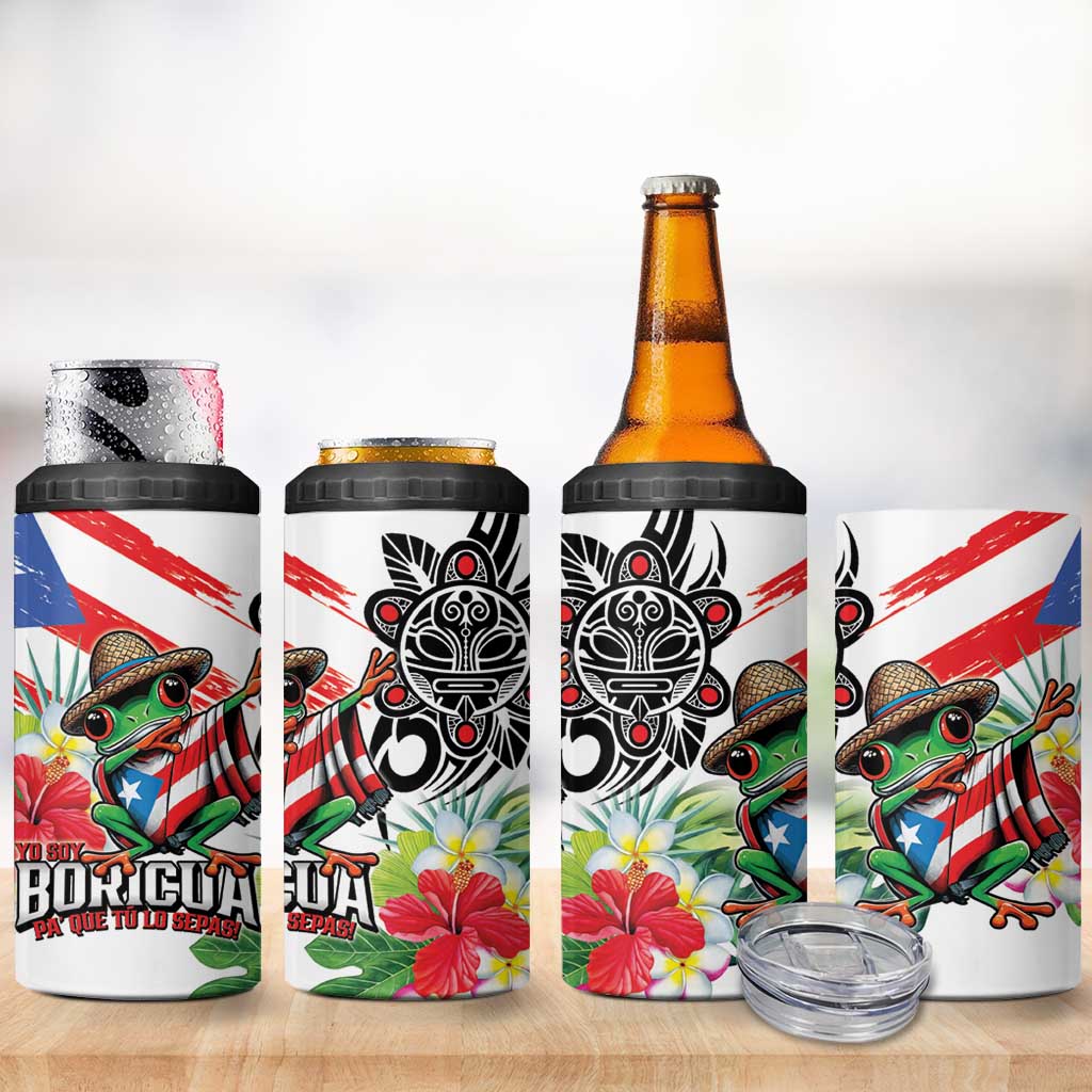 Puerto Rican Yo Soy Boricua 4 in 1 Can Cooler Tumbler