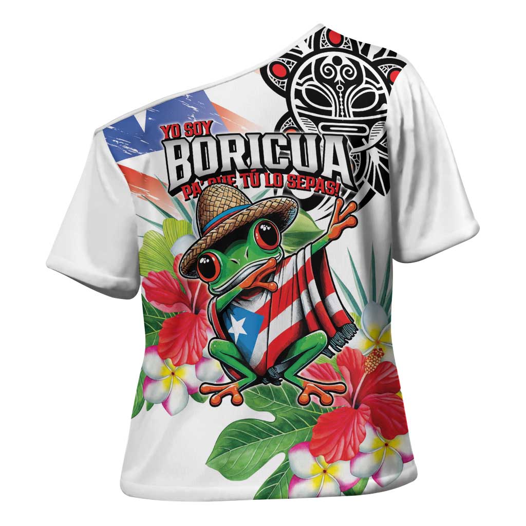 Puerto Rican Yo Soy Boricua Cross Shoulder Shirt