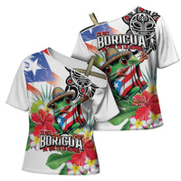 Puerto Rican Yo Soy Boricua Cross Shoulder Shirt