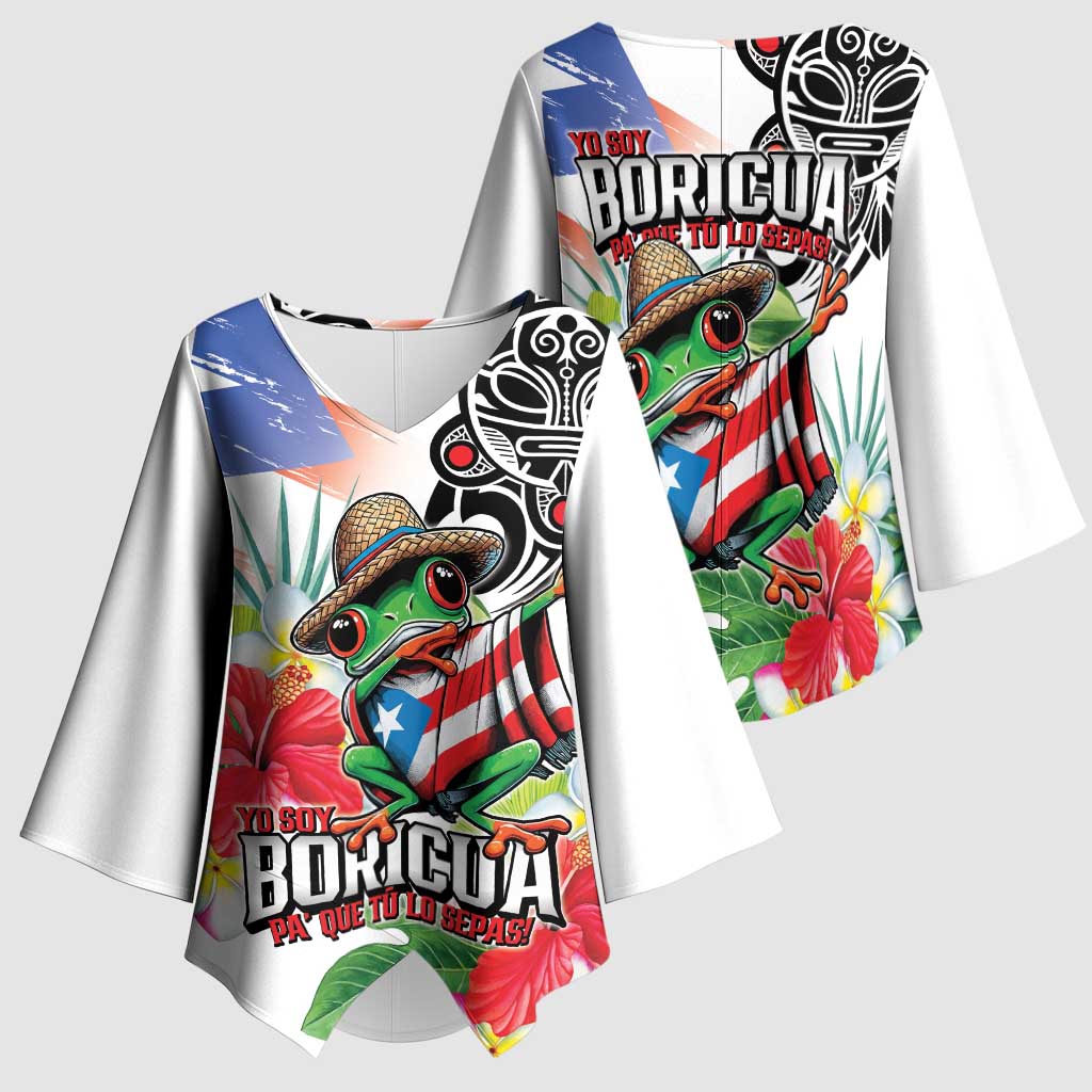 Puerto Rican Yo Soy Boricua Kimono Sleeve Blouse