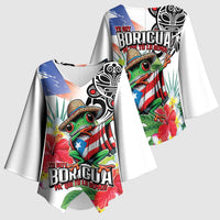 Puerto Rican Yo Soy Boricua Kimono Sleeve Blouse