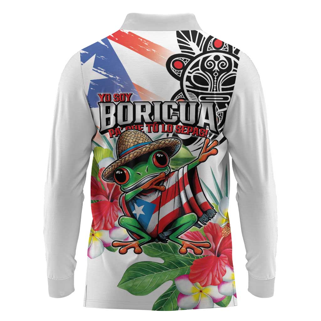 Puerto Rican Yo Soy Boricua Long Sleeve Polo Shirt
