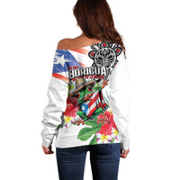 Puerto Rican Yo Soy Boricua Off Shoulder Sweater