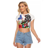 Puerto Rican Yo Soy Boricua Raglan Cropped T Shirt