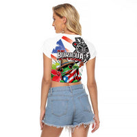 Puerto Rican Yo Soy Boricua Raglan Cropped T Shirt