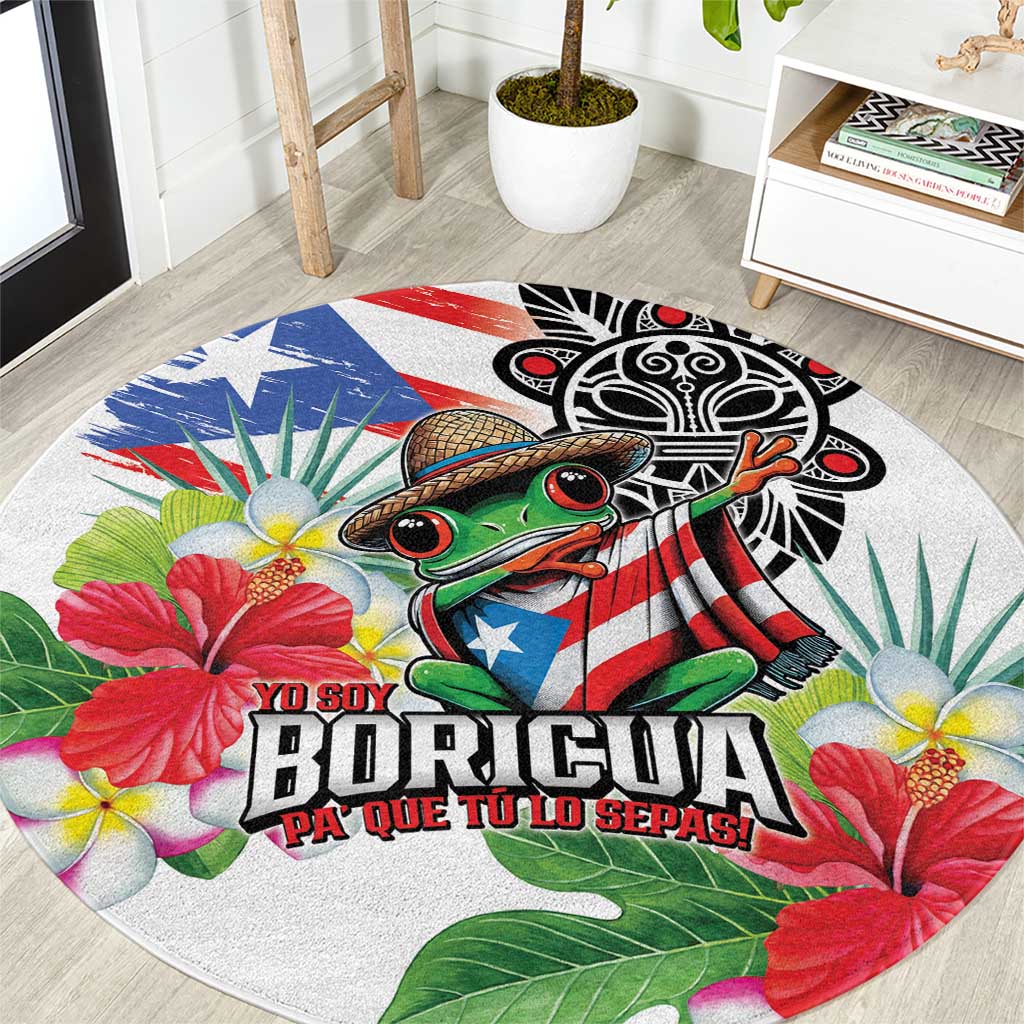 Puerto Rican Yo Soy Boricua Round Carpet